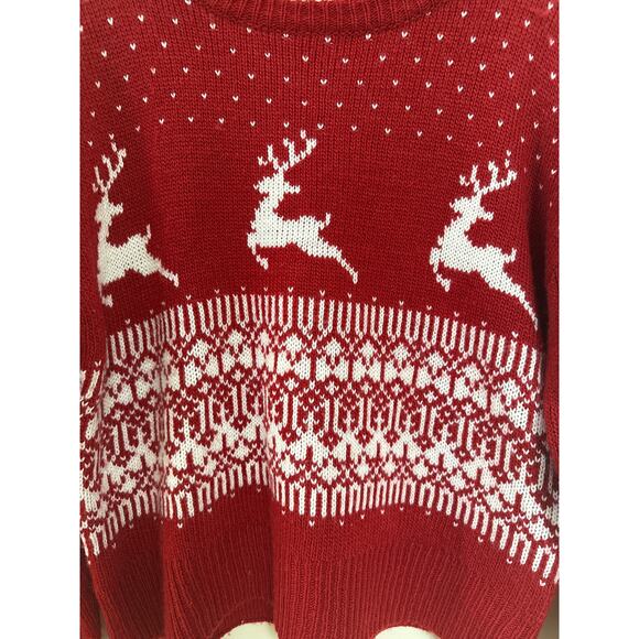 Red Reindeer Pattern Sweater - Picture 3 of 5